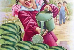 情侣海里吃瓜,情侣海里共享瓜果时光